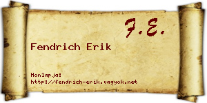 Fendrich Erik névjegykártya
